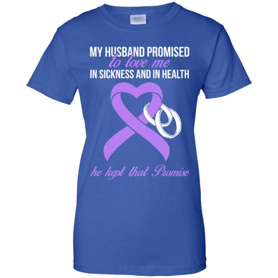 My Husband Promises To Love Me In Sickness Lavender Ribbon T-Shirt & Tank Top | Teecentury.com