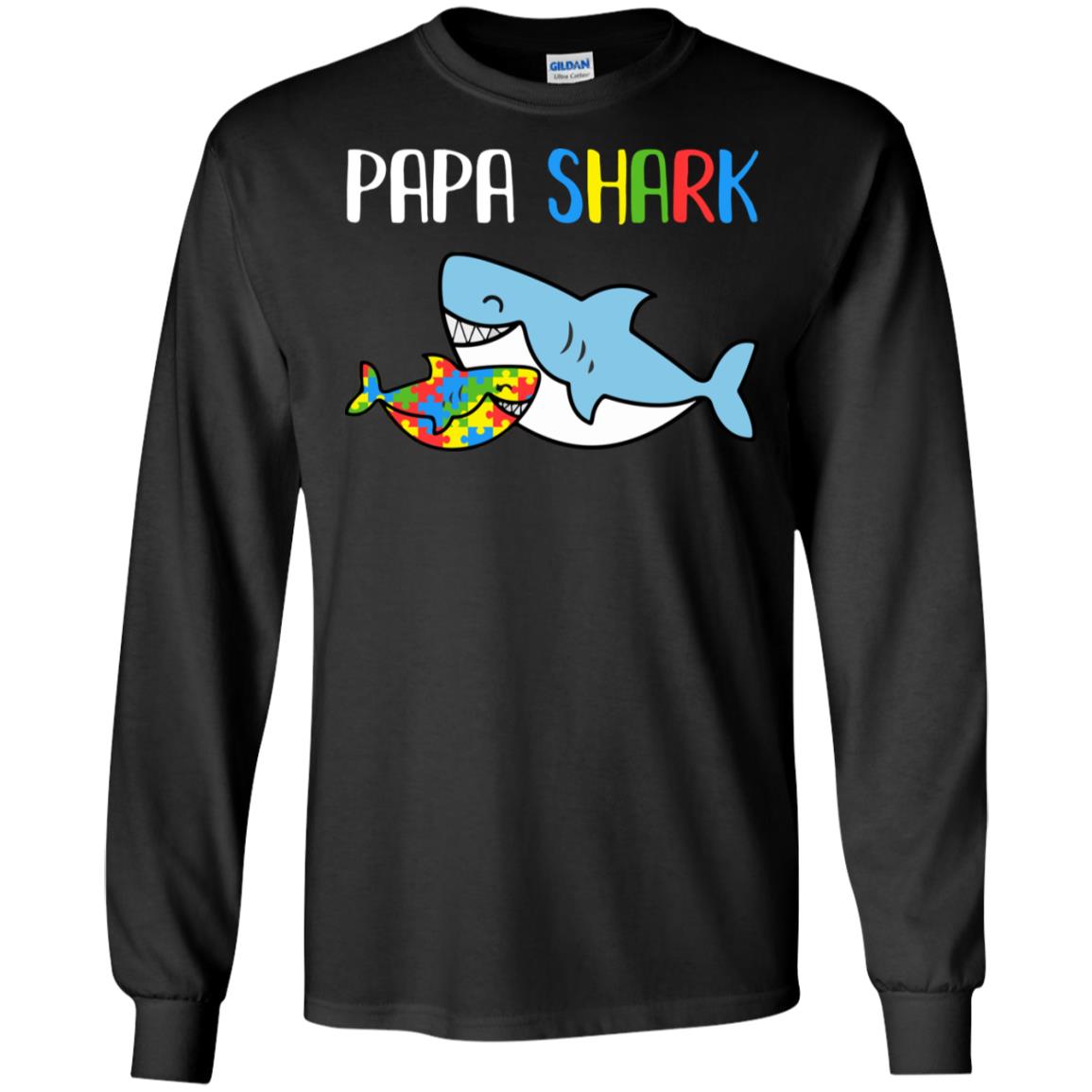 Papa Shark Support Autism Awareness For Grandchild T-Shirt & Hoodie | Teecentury.com