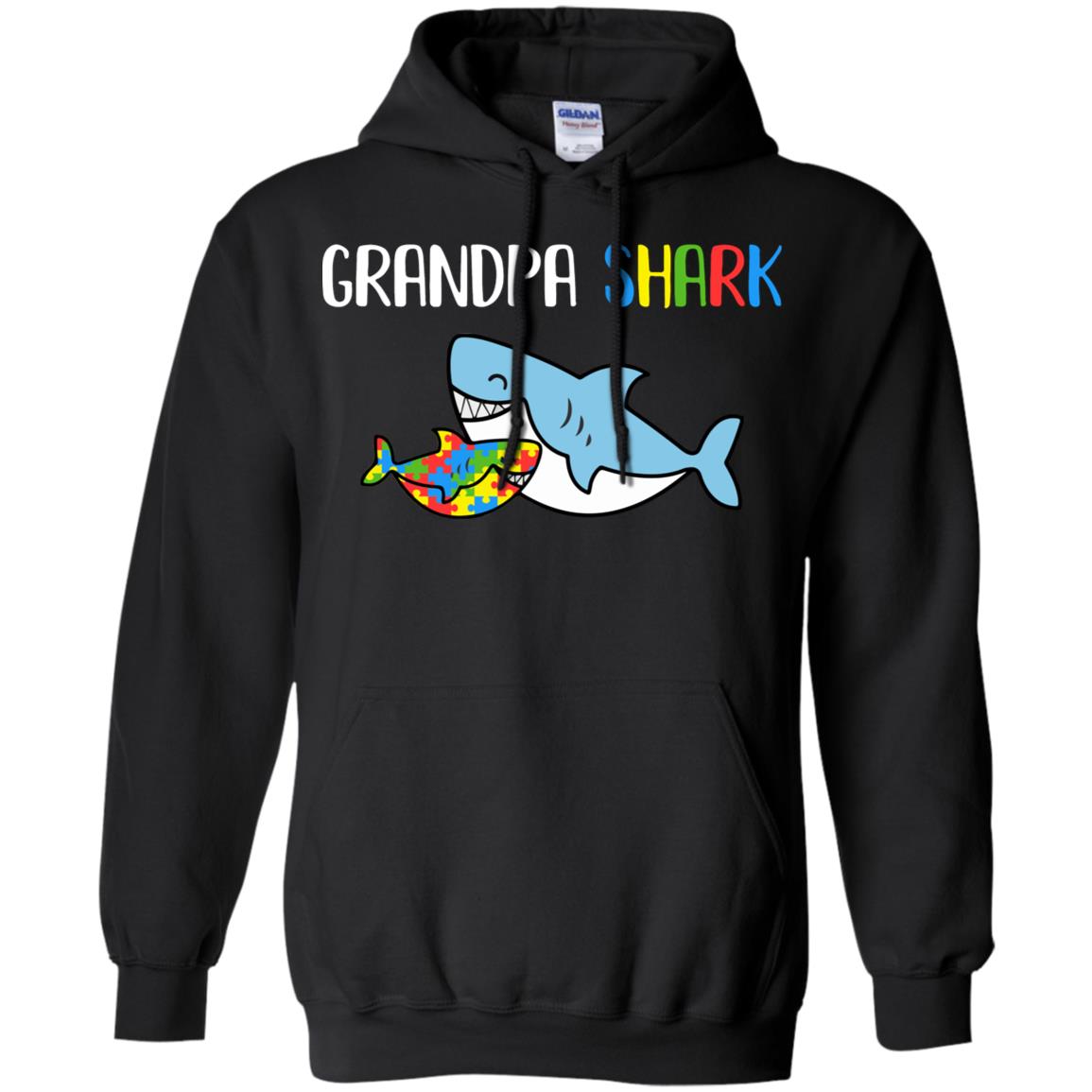 Grandpa Shark Support Autism Awareness For Grandchild T-Shirt & Hoodie | Teecentury.com