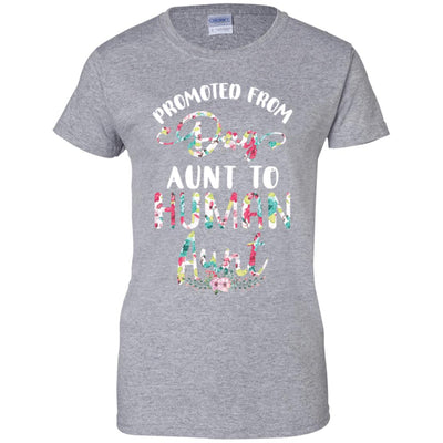 Floral Promoted From Dog Aunt To Human Aunt Gift T-Shirt & Tank Top | Teecentury.com