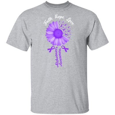 Faith Hope Love Purple Ribbon Alzheimer's Awareness T-Shirt & Hoodie | Teecentury.com