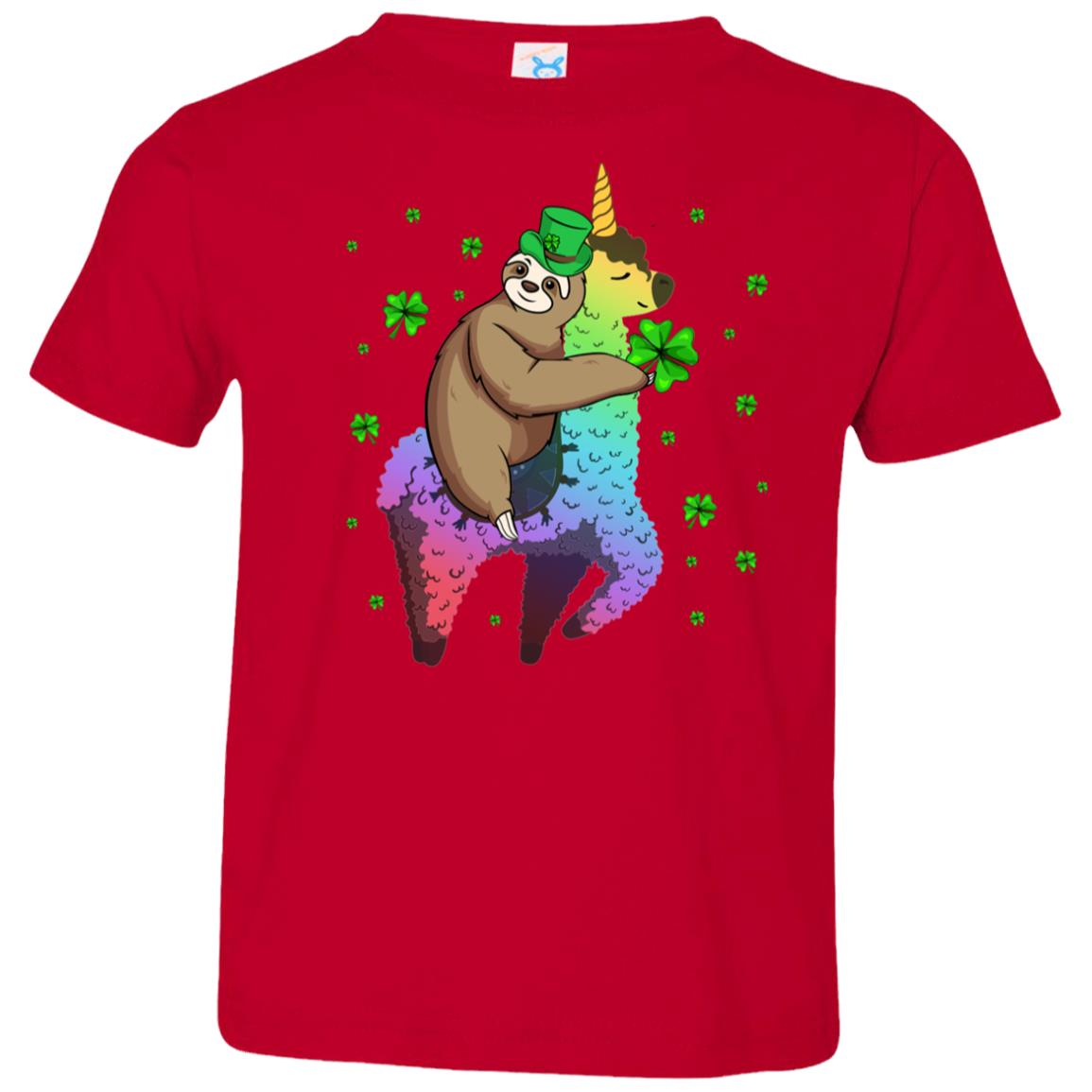 Leprechaun Sloth Riding Llama Unicorn St Patricks Day Youth Youth Shirt | Teecentury.com