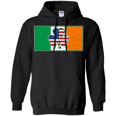 Shamrock Irish Ireland USA American Flag Gift T-Shirt & Hoodie | Teecentury.com