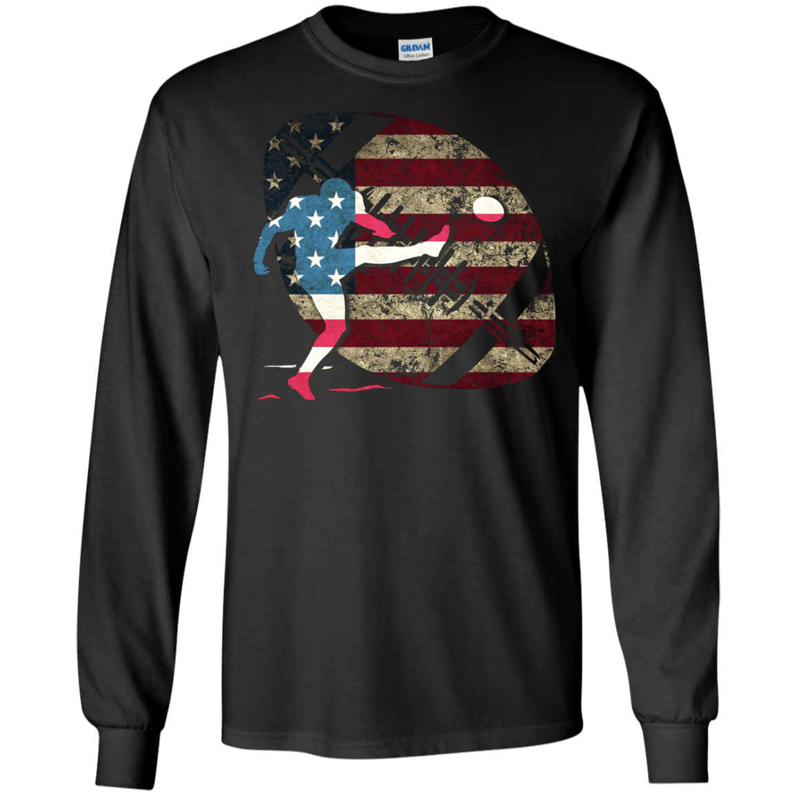 Kicker Football America Flag T-Shirt & Hoodie | Teecentury.com