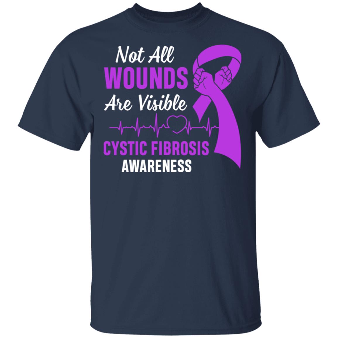 Cystic Fibrosis Awareness Purple Not All Wounds Are Visible T-Shirt & Hoodie | Teecentury.com