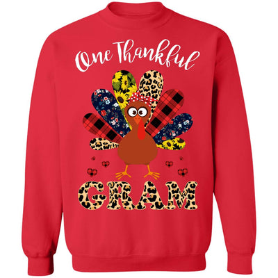 One Thankful Gram Leopard Turkey Thanksgiving Gift T-Shirt & Sweatshirt | Teecentury.com