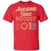 Awesome Since August 2012 Vintage 10th Birthday Gifts Youth Youth Shirt | Teecentury.com