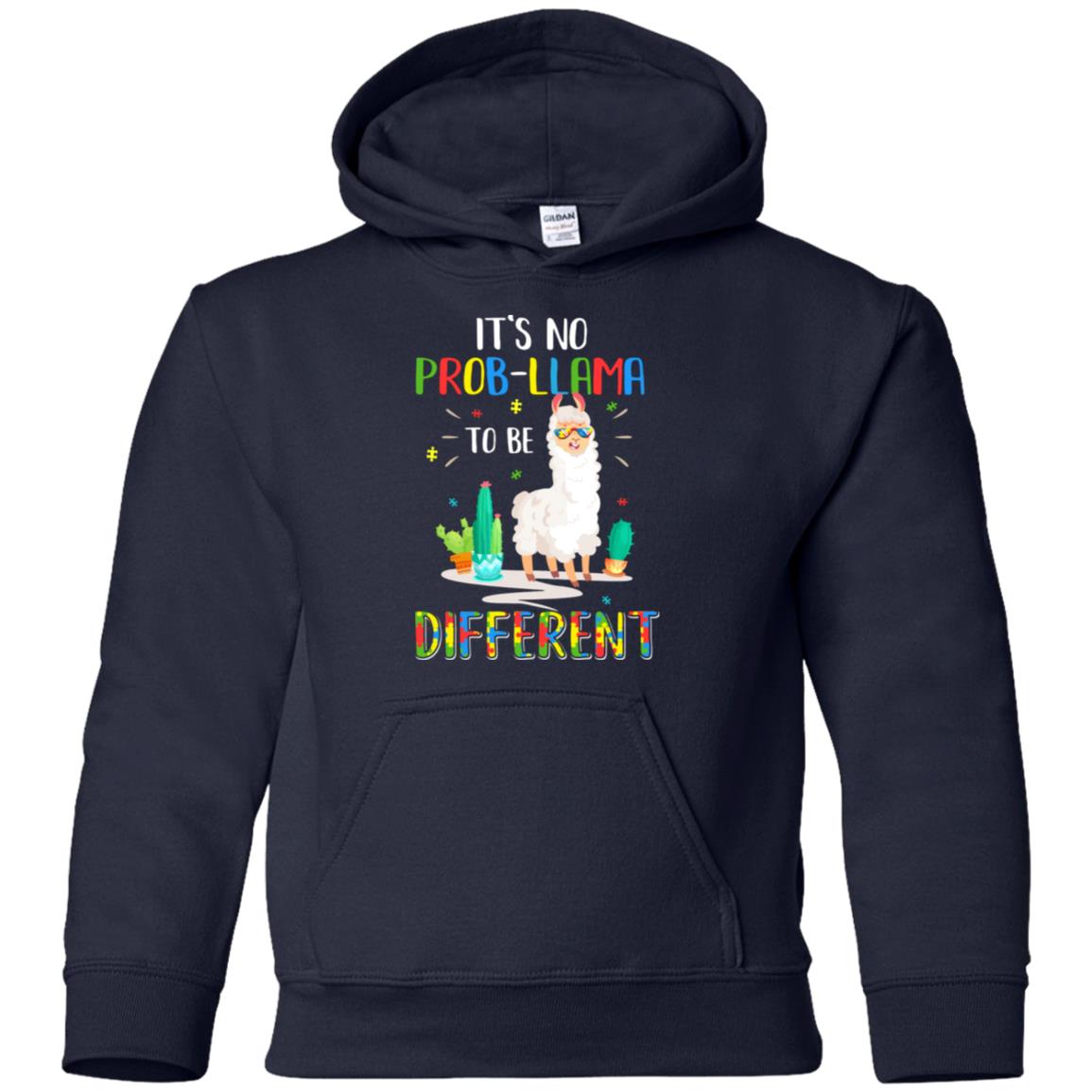 No Prob Llama To Be Different Llama Autism Awareness Gift Youth Youth Shirt | Teecentury.com