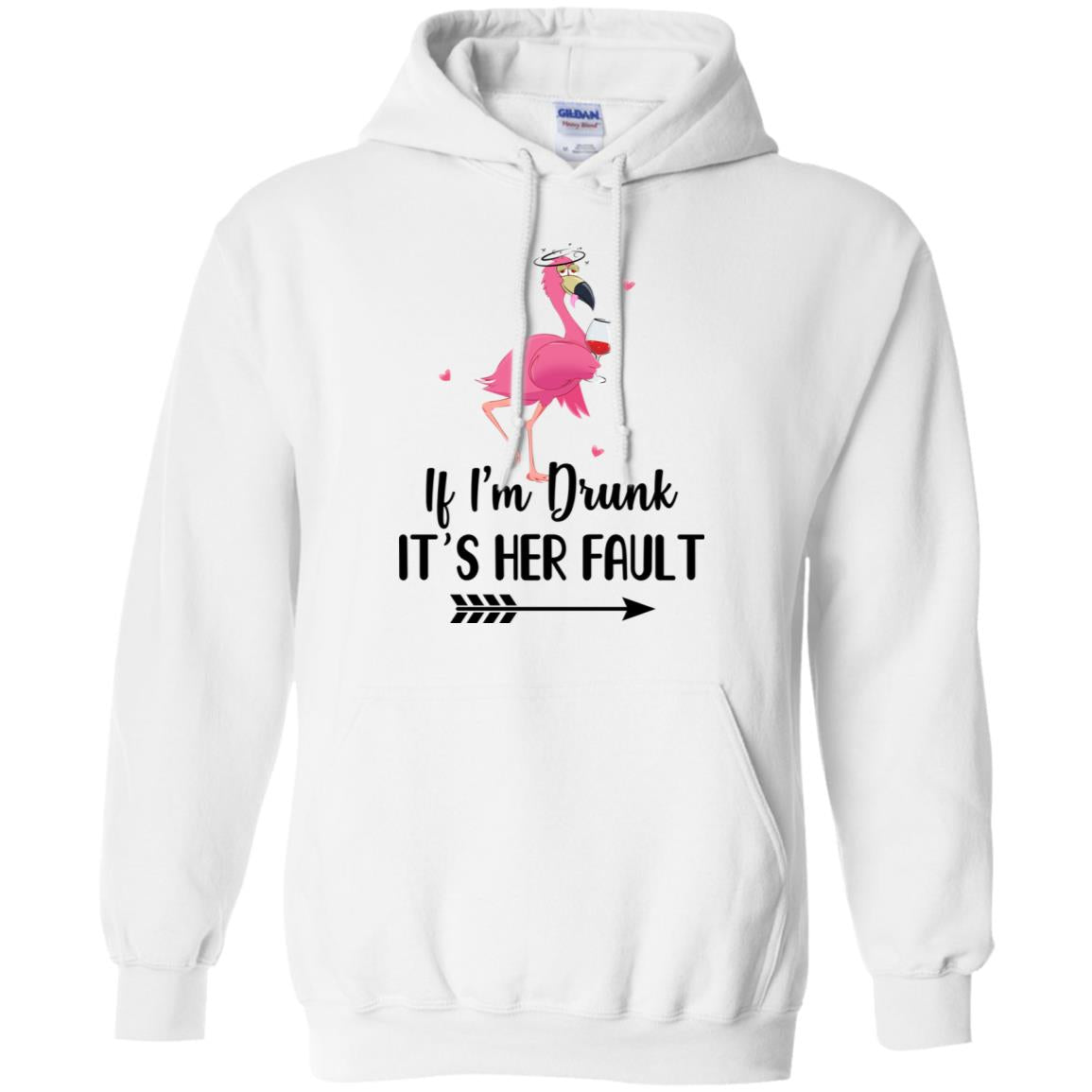 If I'm Drunk It's Her Fault Flamingo Drink Wine Lover T-Shirt & Tank Top | Teecentury.com
