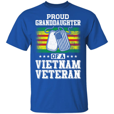 Proud Granddaughter Of A Veteran Papa Grandpa Grandma T-Shirt & Hoodie | Teecentury.com