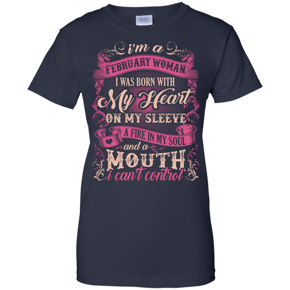 I Am A February Woman I Was Born With My Heart On My Sleeve T-Shirt & Hoodie | Teecentury.com