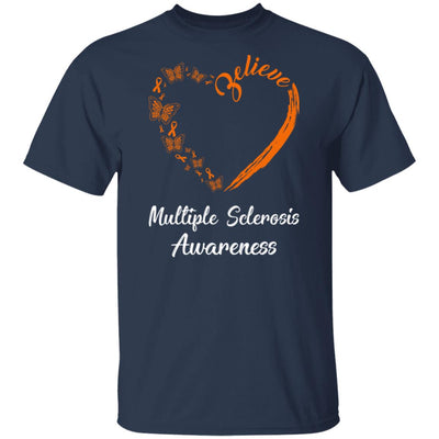 Butterfly Believe Multiple Sclerosis Awareness Ribbon Gifts T-Shirt & Hoodie | Teecentury.com