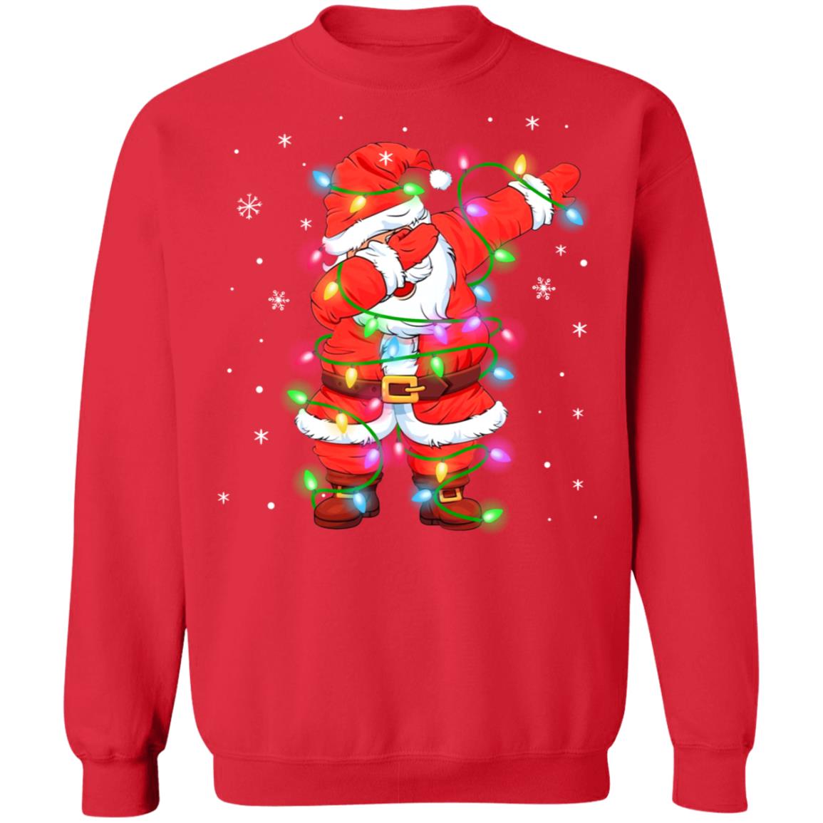 Dabbing Santa Shirt For Boys Girls Christmas Tree Lights T-Shirt & Sweatshirt | Teecentury.com