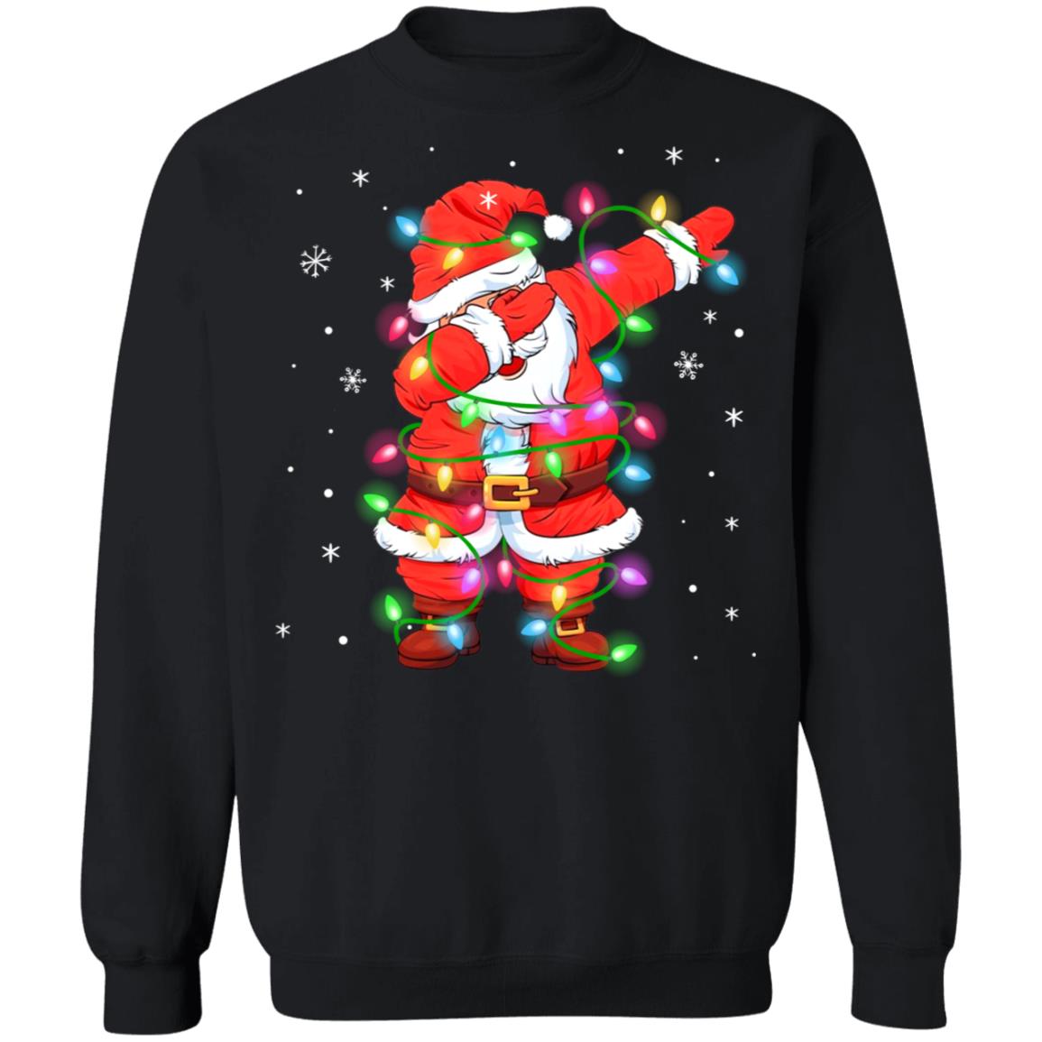 Dabbing Santa Shirt For Boys Girls Christmas Tree Lights T-Shirt & Sweatshirt | Teecentury.com