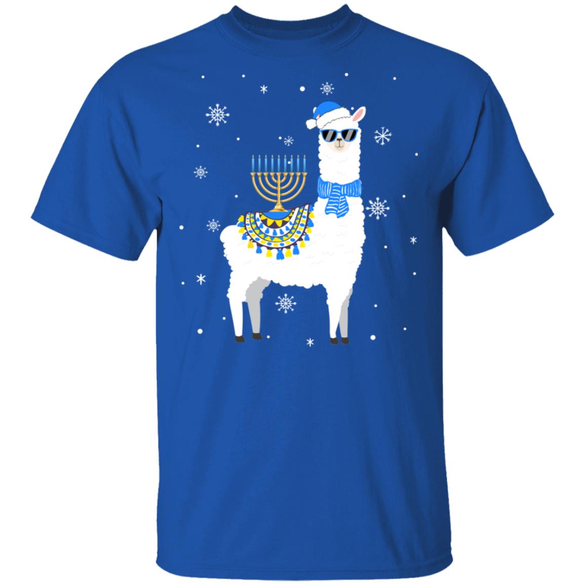 Menorah Hanukkah Llama Cute Alpaca Chanukah Gift T-Shirt & Sweatshirt | Teecentury.com