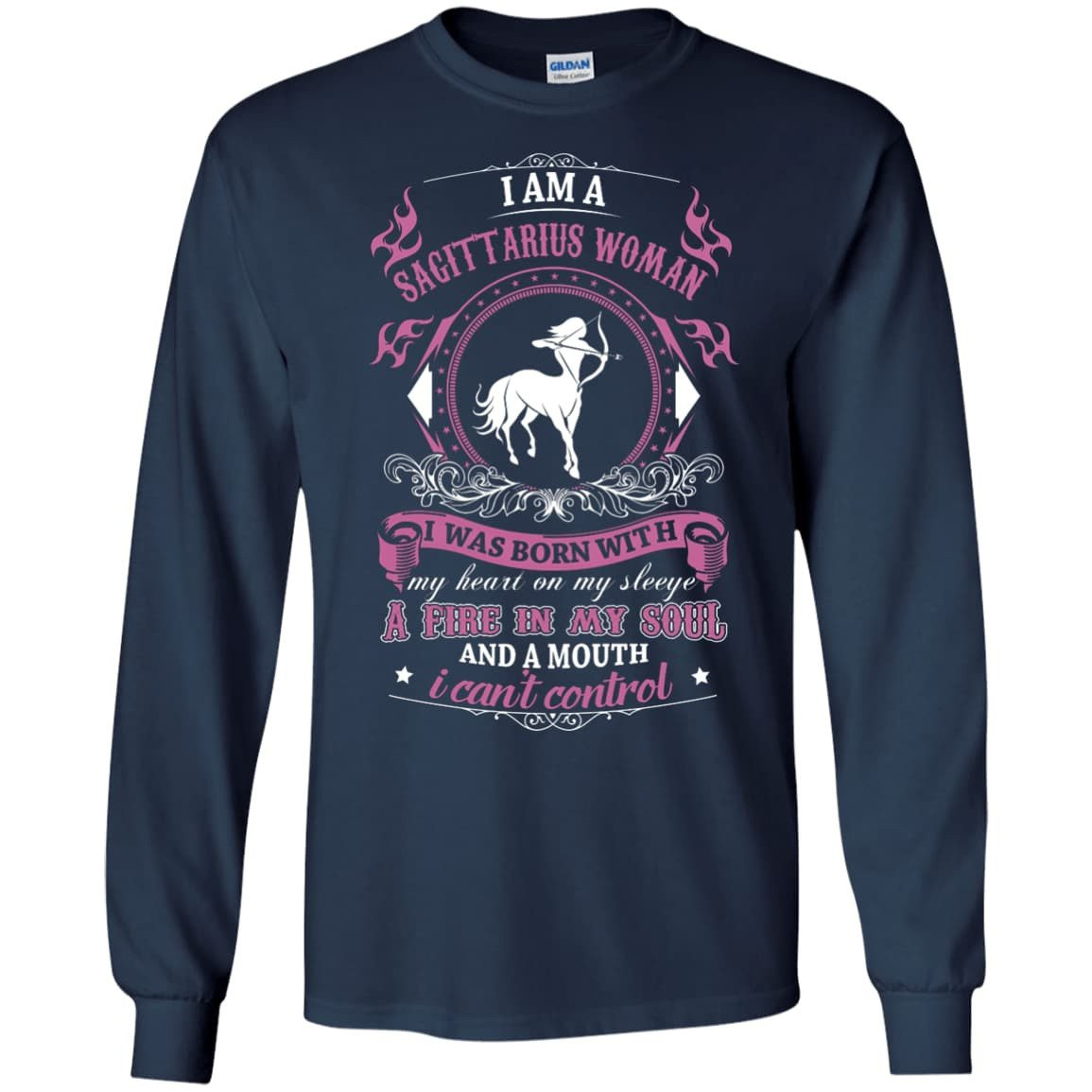 I Am A Sagittarius Woman I Was Born With T-Shirt & Hoodie | Teecentury.com