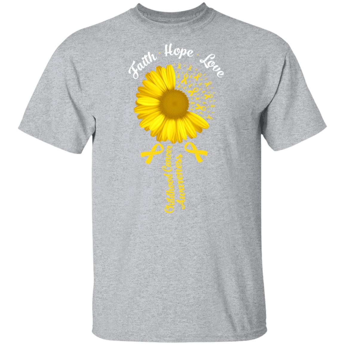 Faith Hope Love Childhood Cancer Awareness T-Shirt & Hoodie | Teecentury.com