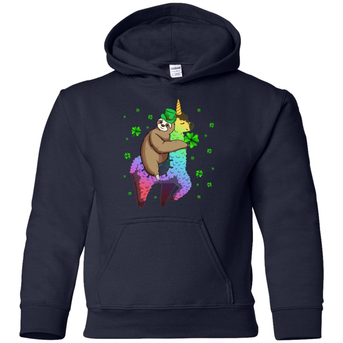 Leprechaun Sloth Riding Llama Unicorn St Patricks Day Youth Youth Shirt | Teecentury.com
