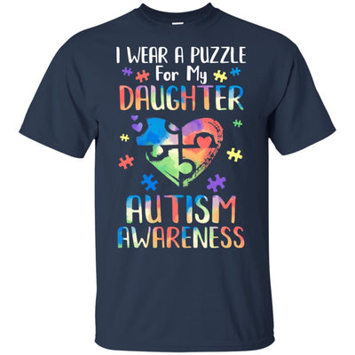 I Wear A Puzzle For My Daughter Autism Awareness T-Shirt & Hoodie | Teecentury.com