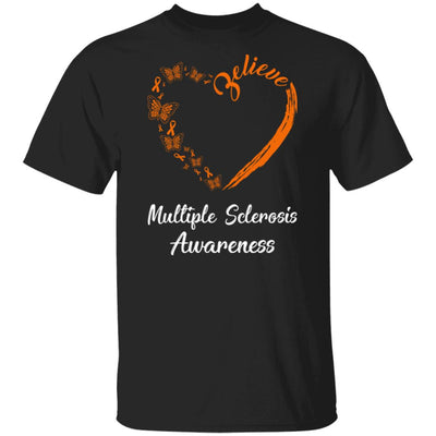Butterfly Believe Multiple Sclerosis Awareness Ribbon Gifts T-Shirt & Hoodie | Teecentury.com