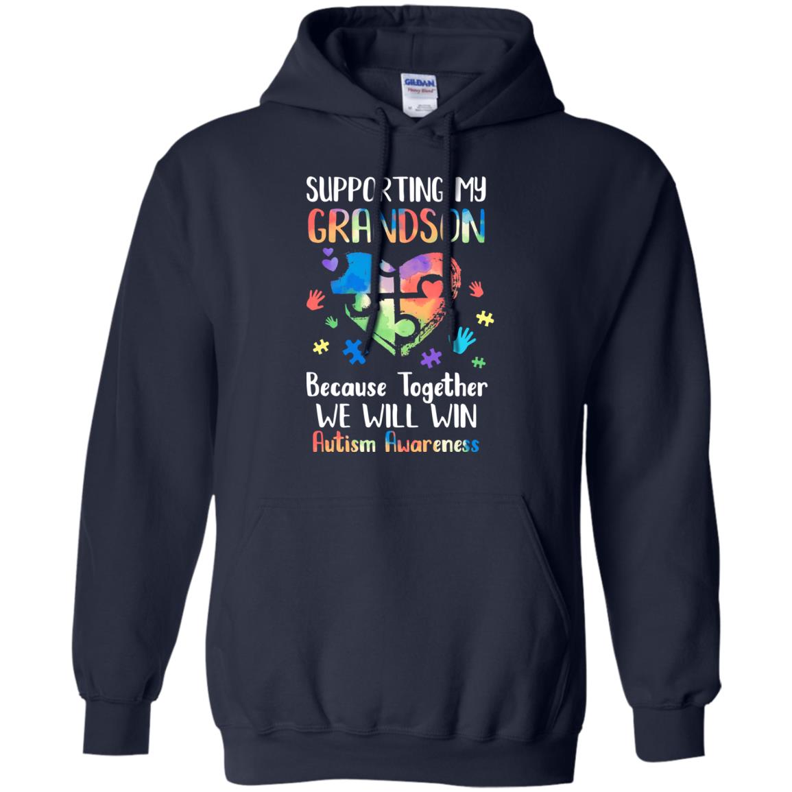 Supporting My Grandson Puzzle Autism Awareness Month T-Shirt & Hoodie | Teecentury.com