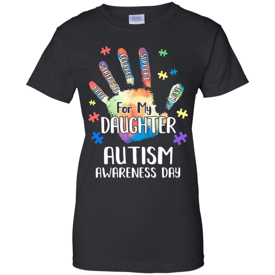 Support Autism Awareness For My Daughter Puzzle Gift T-Shirt & Hoodie | Teecentury.com