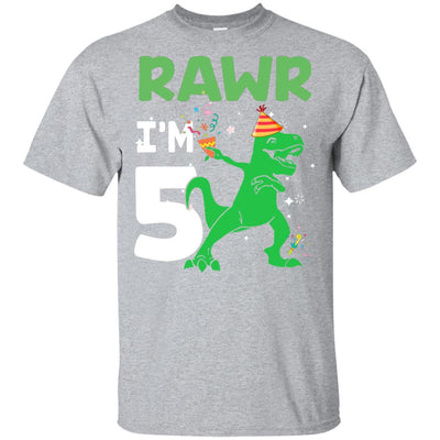 Rawr I'm 5 Birthday Gifts 2017 Dinosaur For Boys Youth Youth Shirt | Teecentury.com