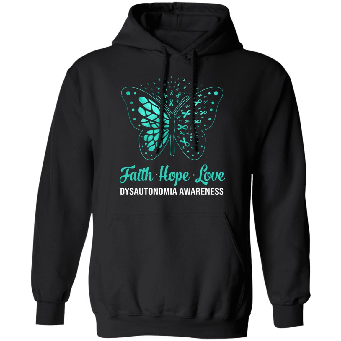 Faith Hope Love Turquoise Butterfly Dysautonomia Awareness T-Shirt & Hoodie | Teecentury.com