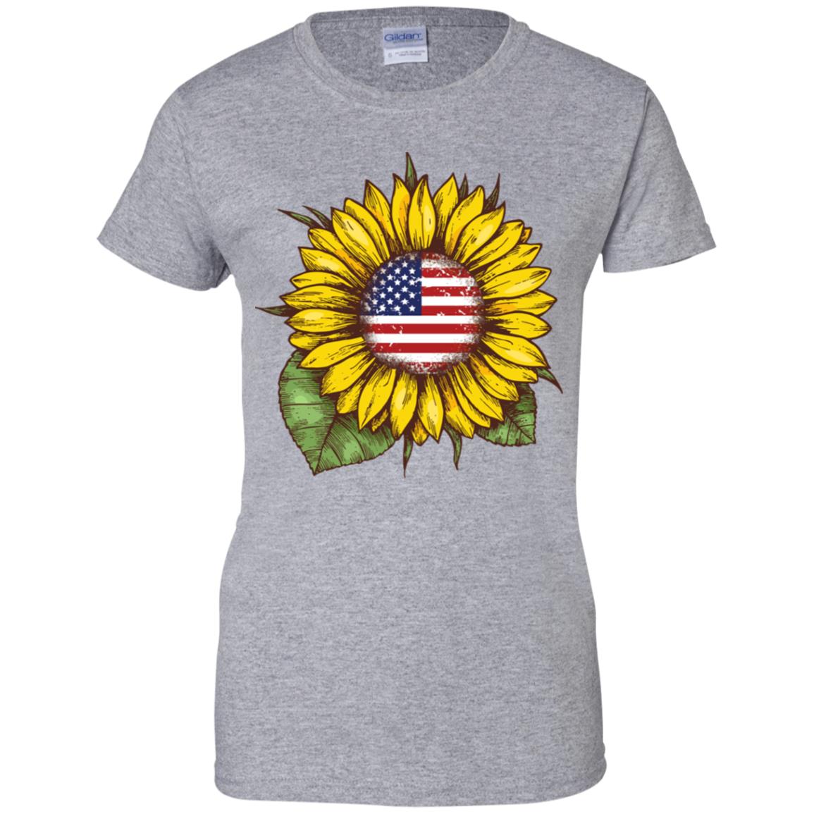 Hippie Sunflower American Flag 4th Of July T-Shirt & Hoodie | Teecentury.com