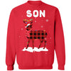 Son Deer Red Plaid Christmas Family Matching Pajamas T-Shirt & Sweatshirt | Teecentury.com