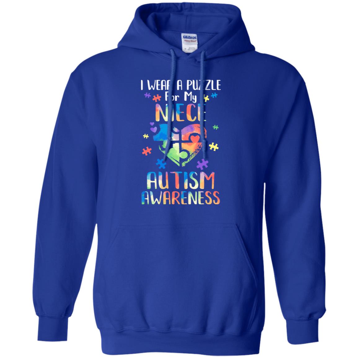 I Wear A Puzzle For My Niece Autism Awareness T-Shirt & Hoodie | Teecentury.com