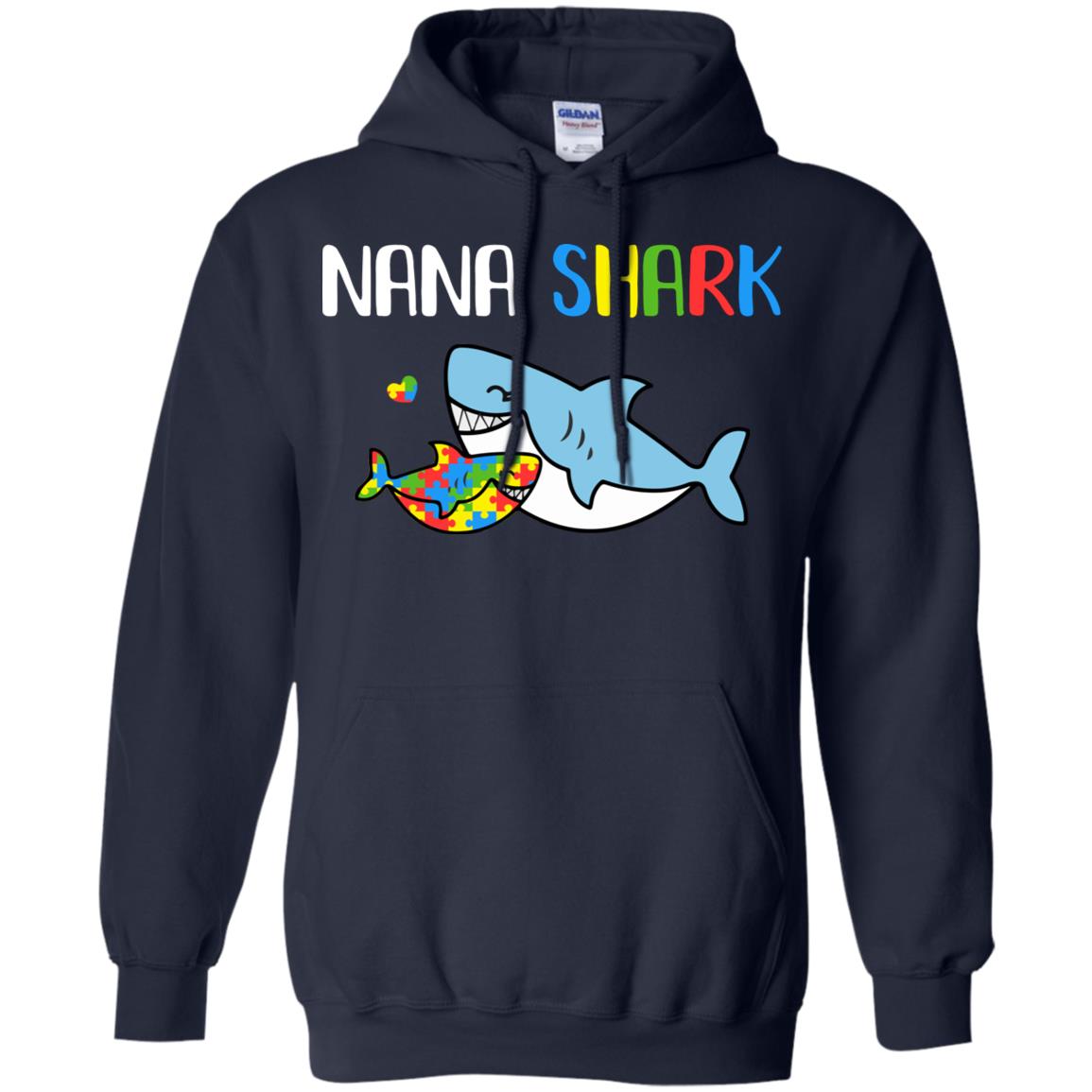 Nana Shark Support Autism Awareness For Grandchild T-Shirt & Hoodie | Teecentury.com