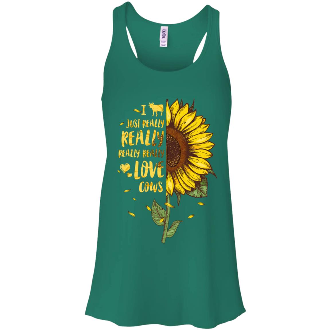 I Just Really Really Love Cows Sunflower T-Shirt & Tank Top | Teecentury.com