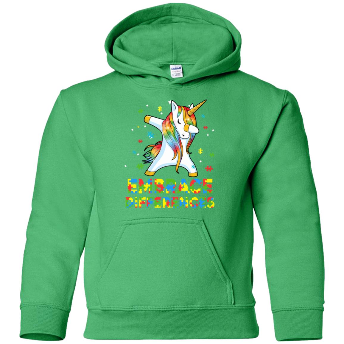 Dabbing Unicorn Autism Awareness Embrace Differences Youth Youth Shirt | Teecentury.com