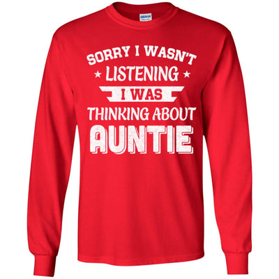 Sorry Not Listening Thinking About Auntie Funny Kids Youth Youth Shirt | Teecentury.com