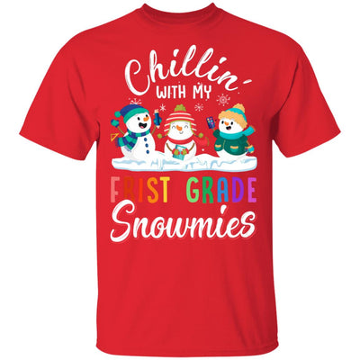 Chillin' With First Grade Snowmies Christmas Teacher Gifts T-Shirt & Sweatshirt | Teecentury.com