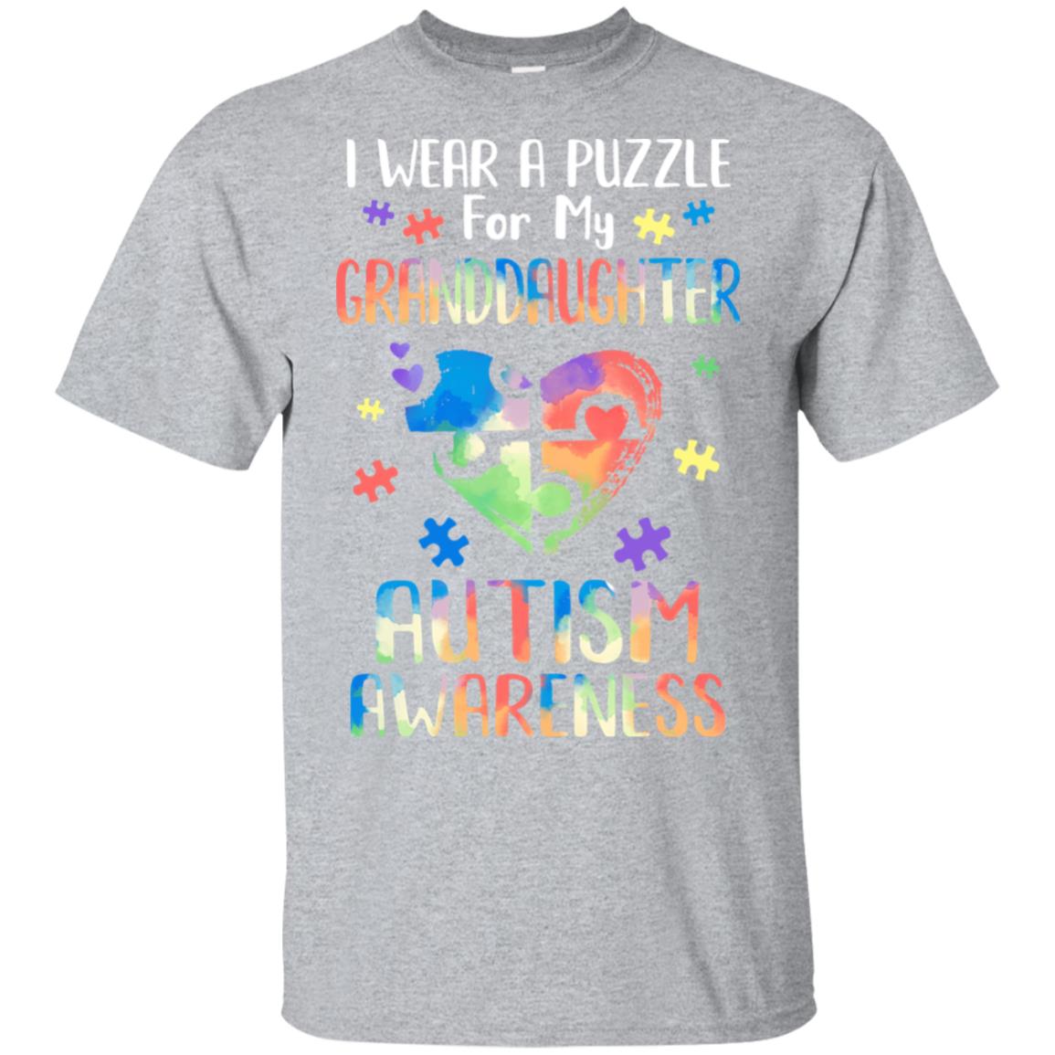 I Wear A Puzzle For My Granddaughter Autism Awareness T-Shirt & Hoodie | Teecentury.com
