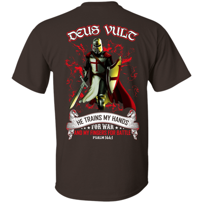 Knight Templar Deus Vult He Trains My Hands For War T-Shirt & Hoodie | Teecentury.com