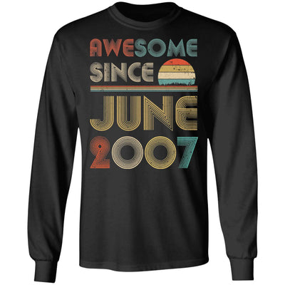 Awesome Since June 2007 Vintage 15th Birthday Gifts T-Shirt & Hoodie | Teecentury.com