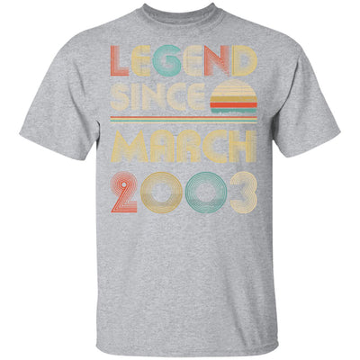 Legend Since March 2003 Vintage 19th Birthday Gifts T-Shirt & Hoodie | Teecentury.com