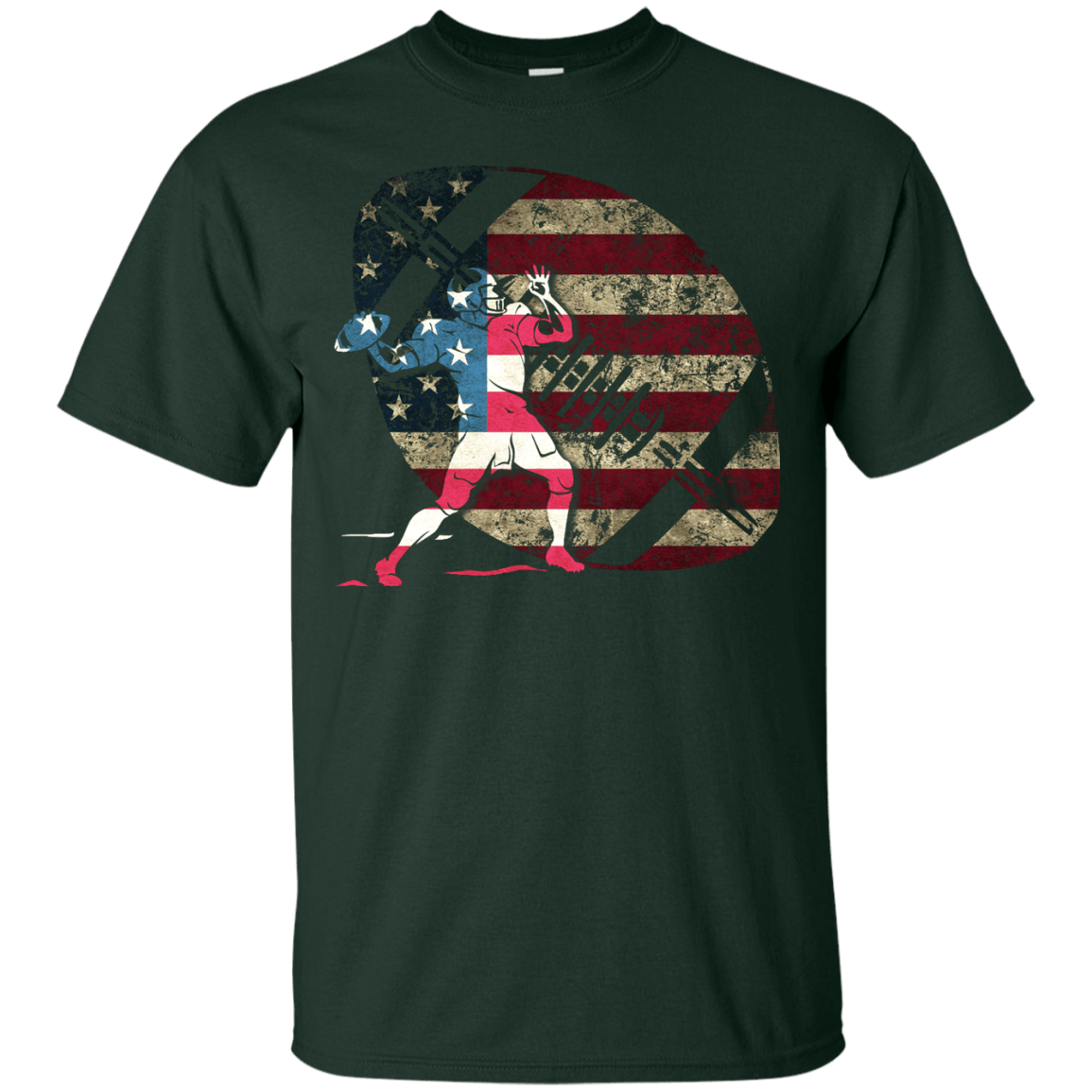 Quarterback Football America Flag T-Shirt & Hoodie | Teecentury.com