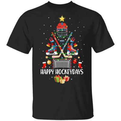 Happy Hockeydays Ice Hockey Christmas Tree Funny Xmas Gift T-Shirt & Sweatshirt | Teecentury.com