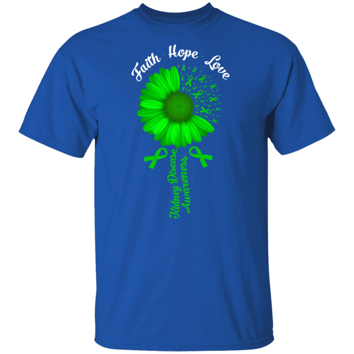 Faith Hope Love Green Kidney Disease Awareness T-Shirt & Hoodie | Teecentury.com