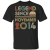 Legend Since November 2014 Vintage 8th Birthday Gifts Youth Youth Shirt | Teecentury.com