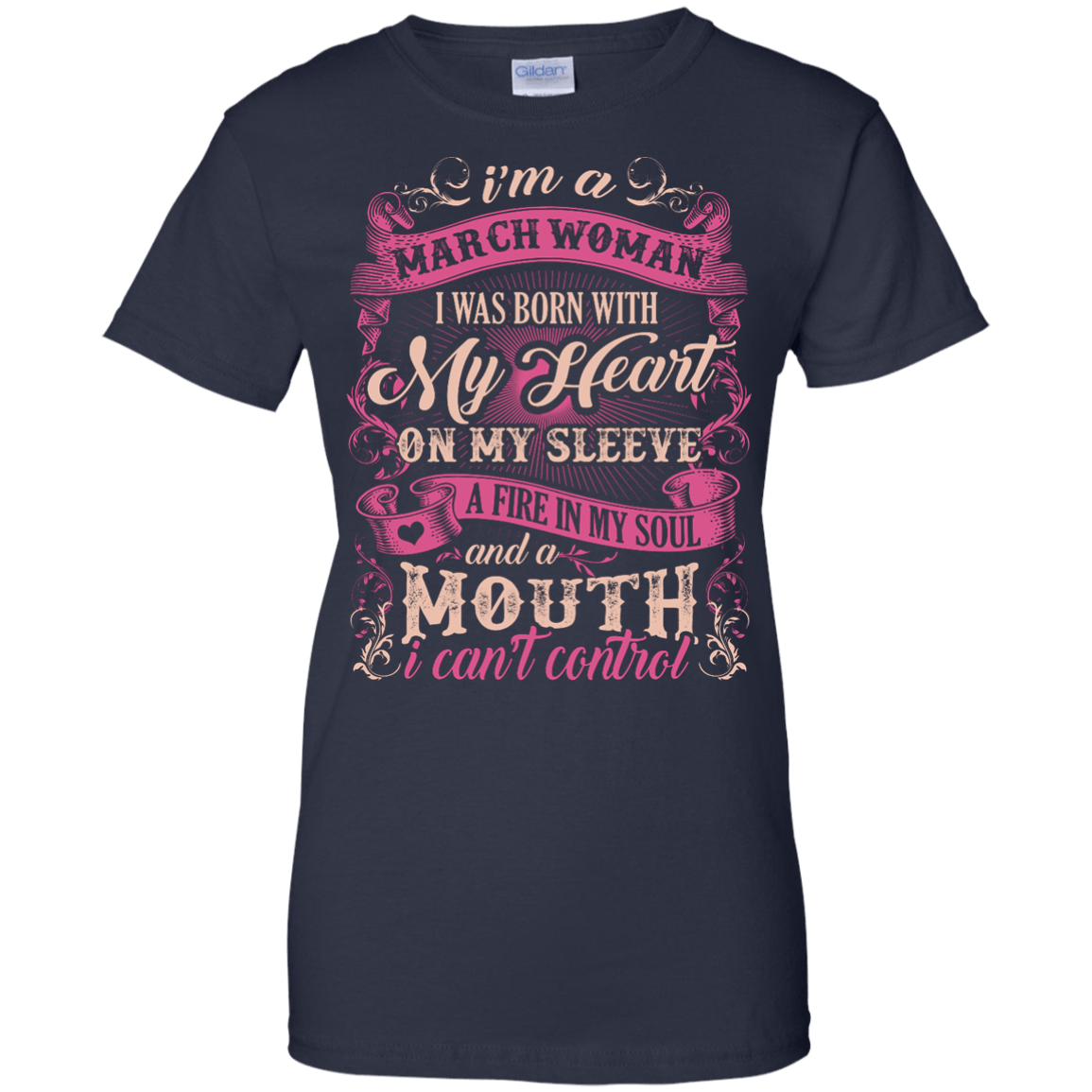 I Am A March Woman I Was Born With My Heart On My Sleeve T-Shirt & Hoodie | Teecentury.com