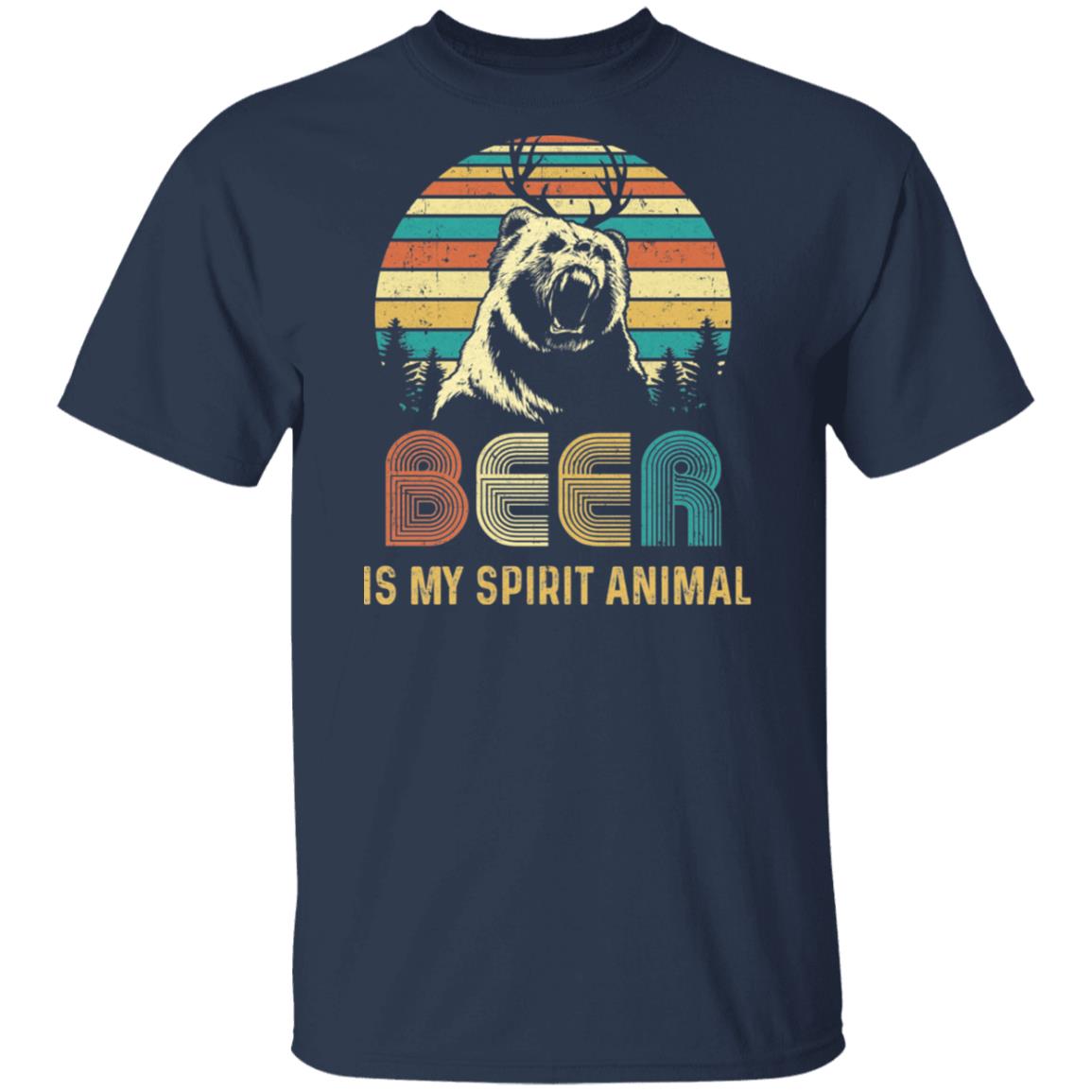 Beer Is My Spirit Animal Vintage Bear Lover Gifts T-Shirt & Hoodie | Teecentury.com