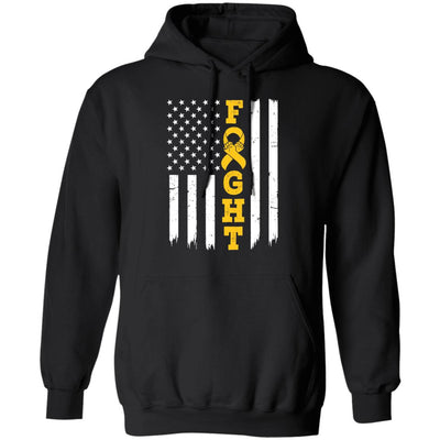 Childhood Cancer Awareness American Flag Distressed T-Shirt & Hoodie | Teecentury.com