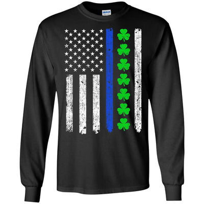 Thin Blue Line Shamrock Irish St Patricks Day Police T-Shirt & Hoodie | Teecentury.com