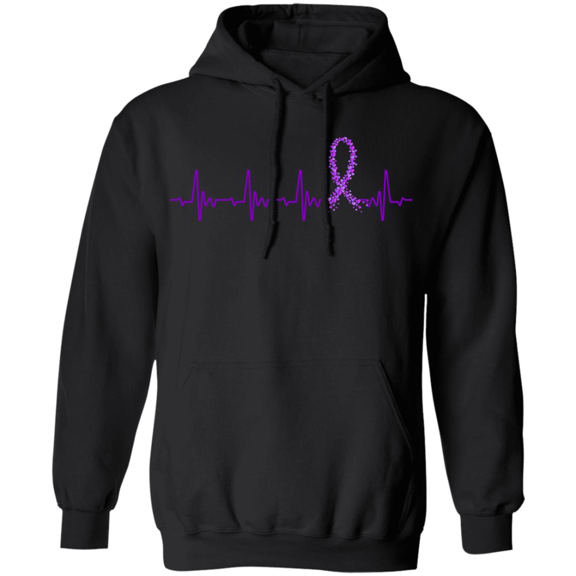 Alzheimer's Lupus Awareness Purple Ribbon Heartbeat T-Shirt & Hoodie | Teecentury.com