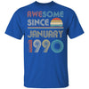 Awesome Since January 1990 Vintage 32th Birthday Gifts T-Shirt & Hoodie | Teecentury.com
